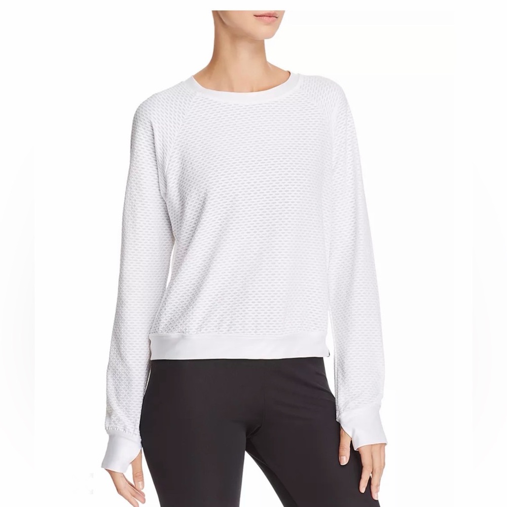 Women’s👩🏻Koral White Sheer Mesh Pullover Sweatshirt Sz S